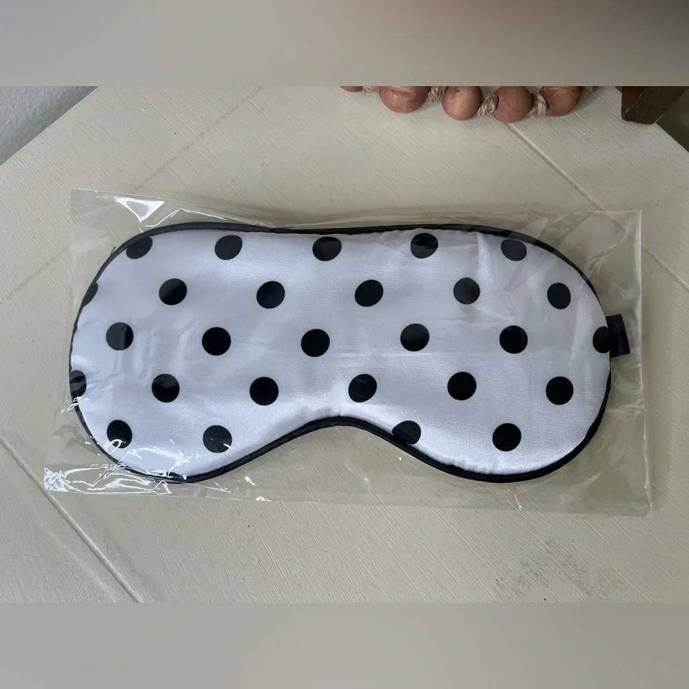 Brand New-Black & White Polka Dot Eye Mask